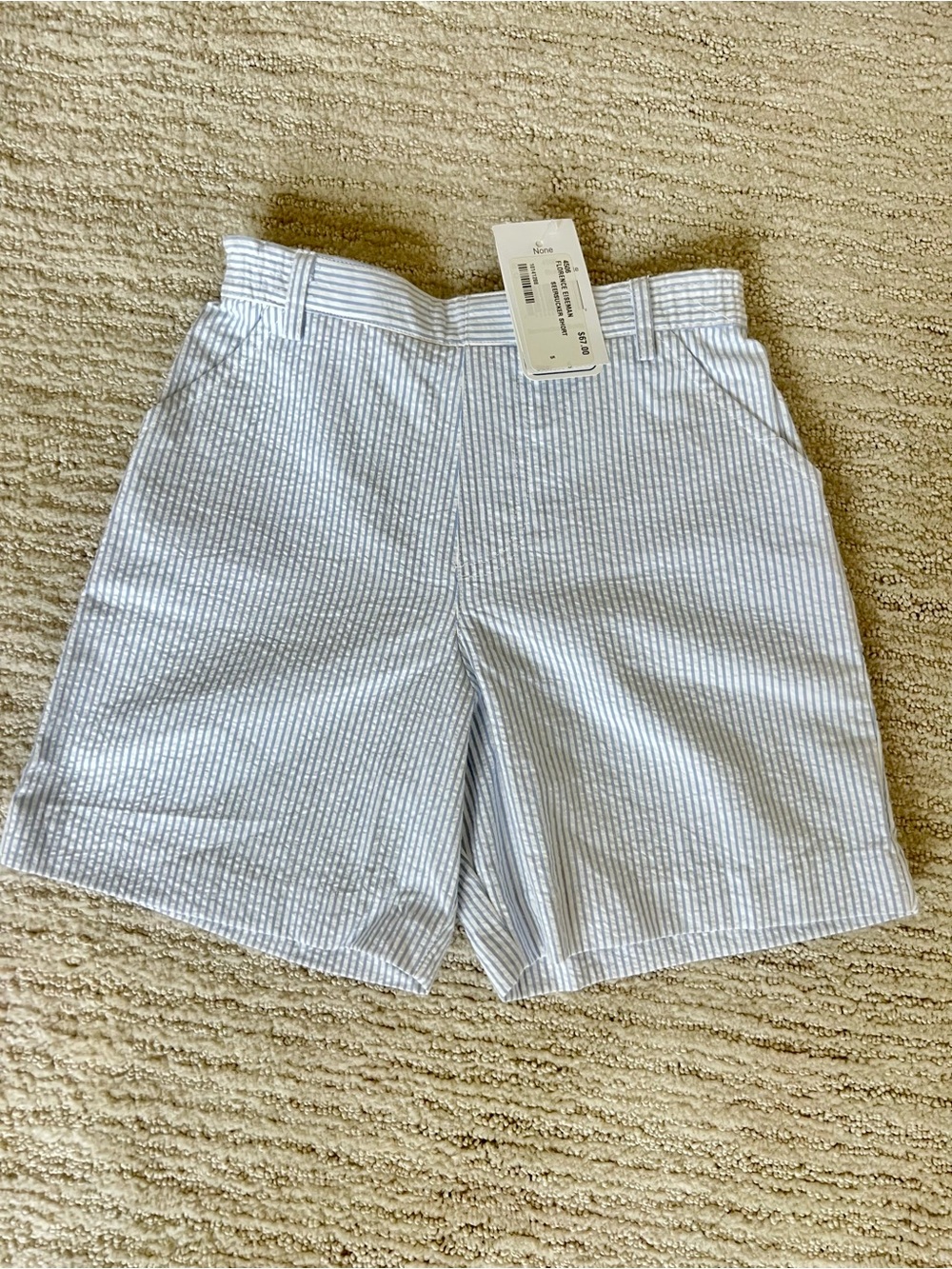Florence Eiseman Blue & White Seersucker Stripe Shorts